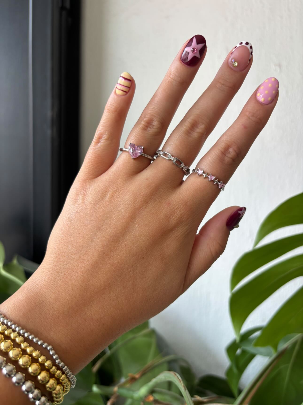 ANILLO 3 CORAZONES ROSA