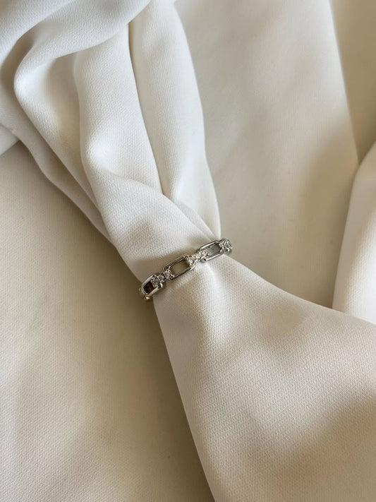 ANILLO ESLABON CON ZIRCONIAS